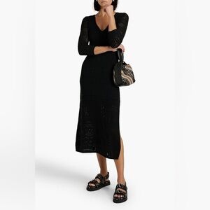Rag & Bone Renee Crochet Knit Midi Dress Black NWOT